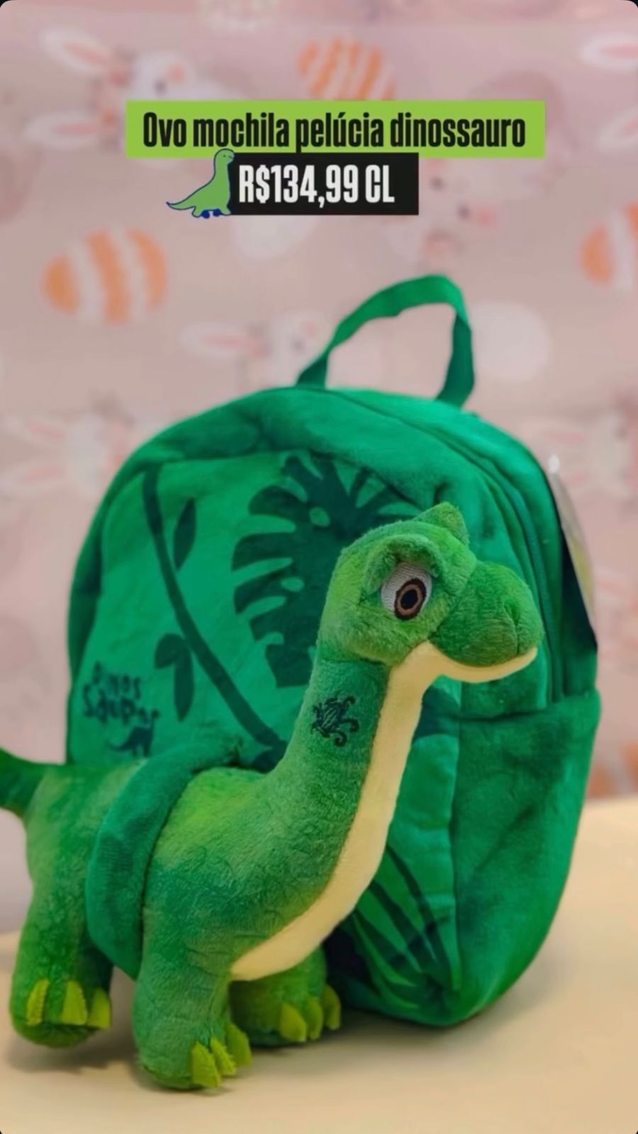 Dino Adventure Deluxe – Ovo + Mochila Pelúcia Premium